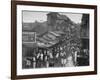 Crowds under Umbrellas on Street Outside Bombay Cotton Exchange During Monsoon Season-Margaret Bourke-White-Framed Photographic Print