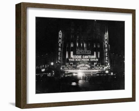 Crowds Waiting to See Eddie Cantor Movie-null-Framed Photographic Print