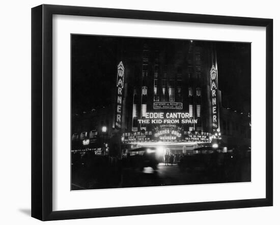 Crowds Waiting to See Eddie Cantor Movie-null-Framed Photographic Print