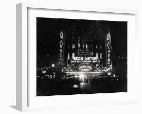 Crowds Waiting to See Eddie Cantor Movie-null-Framed Photographic Print