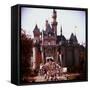 Crowds Walking Through Gate of Sleeping Beauty's Castle at Walt Disney's Theme Park, Disneyland-Allan Grant-Framed Stretched Canvas