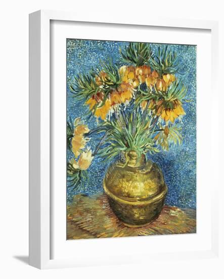 Crown Imperial Fritillaries in a Copper Vase, 1886-Vincent van Gogh-Framed Giclee Print