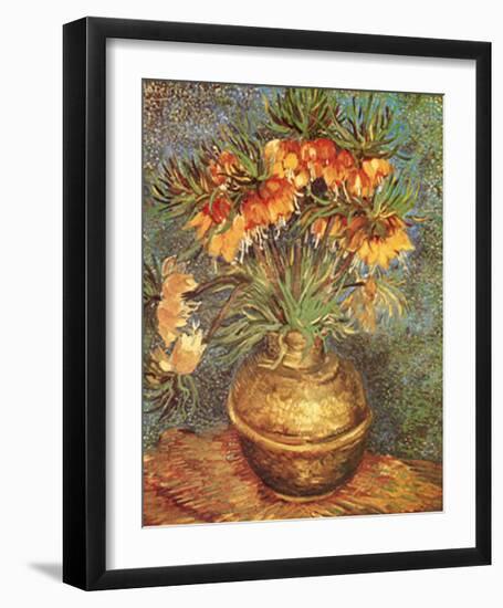 Crown Imperial Fritillaries in a Copper Vase, c.1886-Vincent van Gogh-Framed Art Print