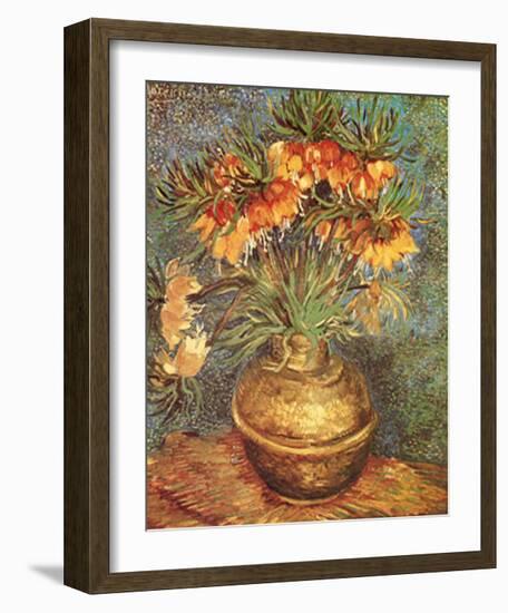 Crown Imperial Fritillaries in a Copper Vase, c.1886-Vincent van Gogh-Framed Art Print