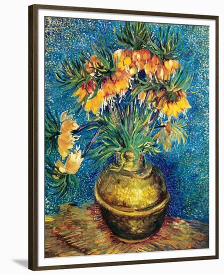 Crown Imperial Fritillaries in a Copper Vase, c.1886-Vincent van Gogh-Framed Premium Giclee Print