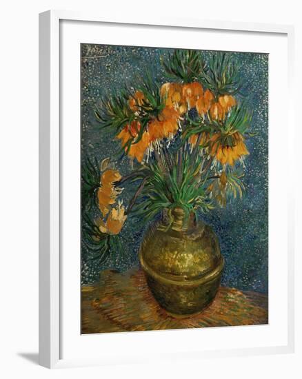 Crown Imperial Fritillaries in a Copper Vase, c.1886-Vincent van Gogh-Framed Giclee Print