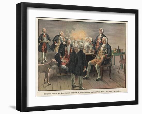 Crown Prince Frederick and Prince Henry of Prussia Wishing their Father, the King, Goodnight-Carl Rochling-Framed Giclee Print