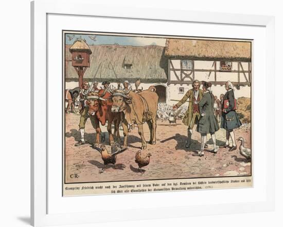 Crown Prince Frederick of Prussia Studying Agriculture-Carl Rochling-Framed Giclee Print