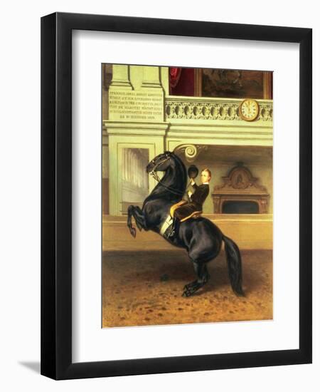 Crown Prince Rudolph of Austria (1858-89) on Horseback in the Winter Riding School of the Hofburg-null-Framed Giclee Print