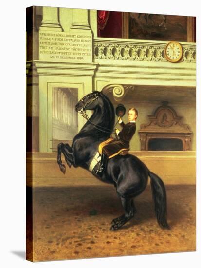 Crown Prince Rudolph of Austria (1858-89) on Horseback in the Winter Riding School of the Hofburg-null-Stretched Canvas