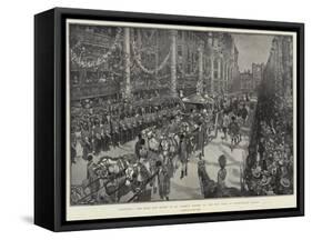 Crowned, the King and Queen in St James's Street on the Way Back to Buckingham Palace-Frank Craig-Framed Stretched Canvas