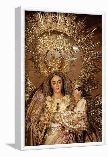 Crowned Virgin and Child statue in Nuestra Senora de la Esperanza church, La Macarena-Godong-Framed Photographic Print