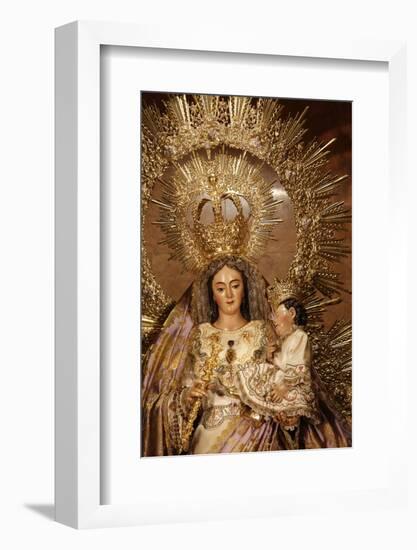 Crowned Virgin and Child statue in Nuestra Senora de la Esperanza church, La Macarena-Godong-Framed Photographic Print