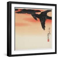 Crows Flying at Sunset, C. 1888-Shibata Zeshin-Framed Giclee Print