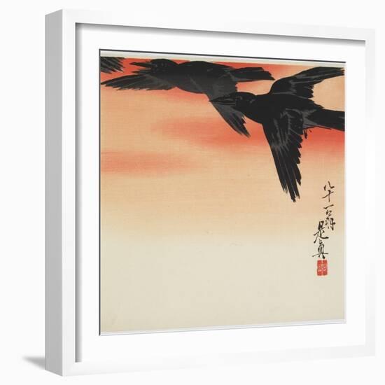 Crows Flying at Sunset, C. 1888-Shibata Zeshin-Framed Giclee Print