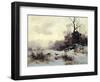 Crows in a Winter Landscape, 1907-Karl Kustner-Framed Giclee Print