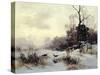 Crows in a Winter Landscape, 1907-Karl Kustner-Stretched Canvas