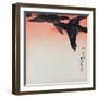 Crows in Flight in a Red Sky-Shibata Zeshin-Framed Giclee Print