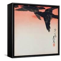 Crows in Flight in a Red Sky-Shibata Zeshin-Framed Stretched Canvas
