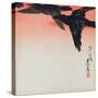 Crows in Flight in a Red Sky-Shibata Zeshin-Stretched Canvas