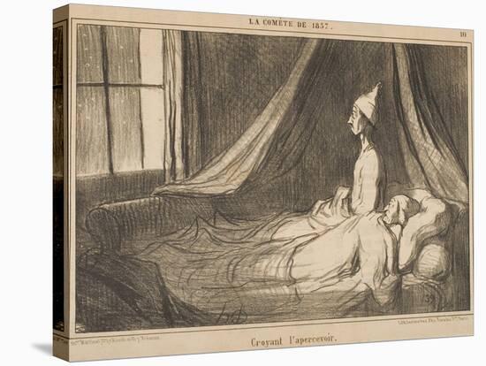 Croyant L'Apercevoir-Honore Daumier-Stretched Canvas