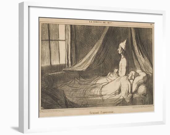 Croyant L'Apercevoir-Honore Daumier-Framed Giclee Print