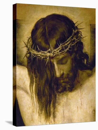 Crucified Christ (Detail of the Head), Cristo Crucificado-Diego Velazquez-Stretched Canvas