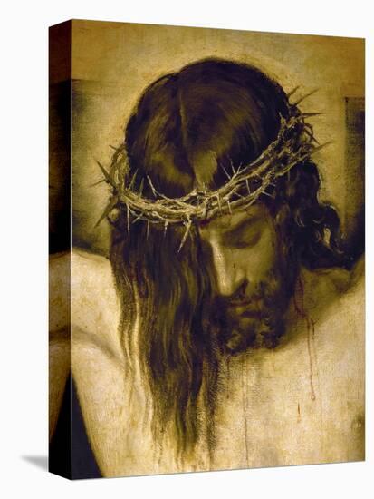 Crucified Christ (Detail of the Head), Cristo Crucificado-Diego Velazquez-Stretched Canvas