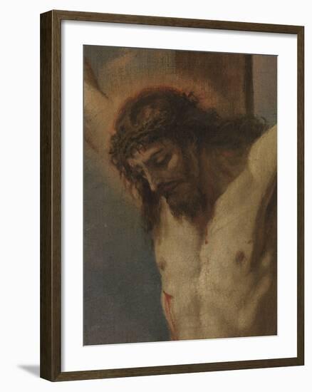 Crucified Christ with Saints Anthony of Padua, Madeleine and Valentine-Sebastiano Ricci-Framed Giclee Print