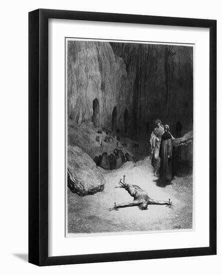 Crucified Man, Illustration from "The Divine Comedy" by Dante Alighieri Paris, Published 1885-Gustave Doré-Framed Giclee Print