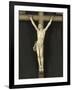 Crucifix en ivoire sur fond de velours, dans un cadre-null-Framed Giclee Print