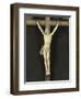 Crucifix en ivoire sur fond de velours, dans un cadre-null-Framed Giclee Print