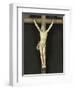 Crucifix en ivoire sur fond de velours, dans un cadre-null-Framed Giclee Print