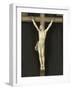 Crucifix en ivoire sur fond de velours, dans un cadre-null-Framed Giclee Print