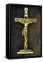 Crucifix Painted Gold-Den Reader-Framed Stretched Canvas