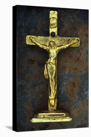 Crucifix Painted Gold-Den Reader-Stretched Canvas