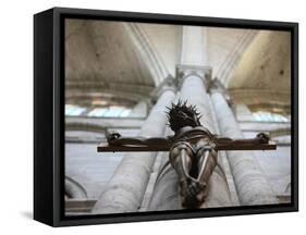 Crucifix, St. Stephen's Cathedral, Sens, Yonne, Burgundy, France, Europe-Godong-Framed Stretched Canvas