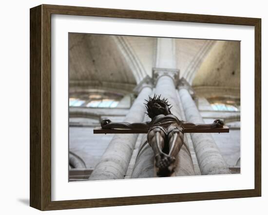 Crucifix, St. Stephen's Cathedral, Sens, Yonne, Burgundy, France, Europe-Godong-Framed Photographic Print