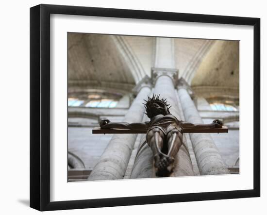 Crucifix, St. Stephen's Cathedral, Sens, Yonne, Burgundy, France, Europe-Godong-Framed Photographic Print