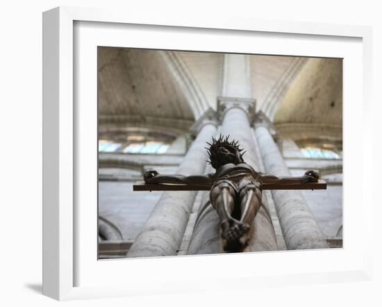 Crucifix, St. Stephen's Cathedral, Sens, Yonne, Burgundy, France, Europe-Godong-Framed Photographic Print