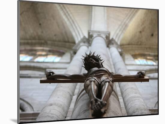 Crucifix, St. Stephen's Cathedral, Sens, Yonne, Burgundy, France, Europe-Godong-Mounted Photographic Print
