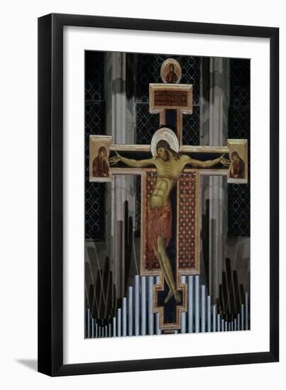 CRUCIFIXION - 1260 - ITALIAN GOTHIC - DUECENTO. Location: IGREJA DE SAO DOMINGOS, AREZZO, ITALIA-CIMABUE-Framed Premium Giclee Print