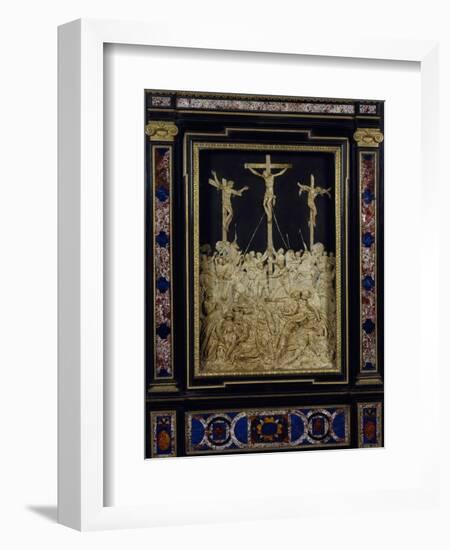 Crucifixion, Attributed to Guglielmo Della Porta (1515-1577), Wax Relief, Italy, 16th Century-null-Framed Giclee Print