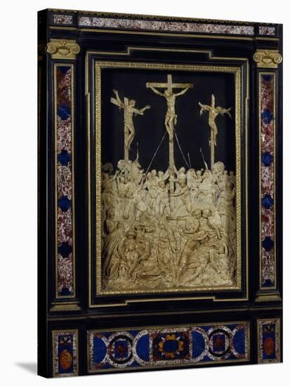 Crucifixion, Attributed to Guglielmo Della Porta (1515-1577), Wax Relief, Italy, 16th Century-null-Stretched Canvas