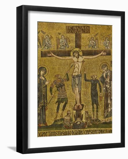 Crucifixion. Central dome. Arch. St. Mark's Basilica, Venice, Italy 10th c.-null-Framed Art Print