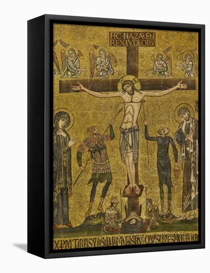 Crucifixion. Central dome. Arch. St. Mark's Basilica, Venice, Italy 10th c.-null-Framed Stretched Canvas