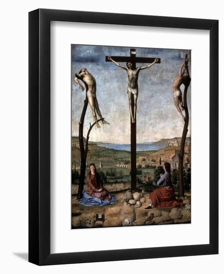 Crucifixion (Christ Between the Two Thieves)-Antonello da Messina-Framed Art Print