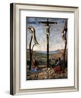 Crucifixion (Christ Between the Two Thieves)-Antonello da Messina-Framed Art Print