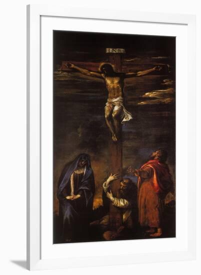 Crucifixion (Christ on the Cross with the Virgin, St John and St Dominic)-Hans Maler-Framed Giclee Print