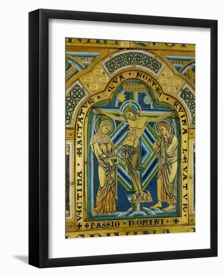 Crucifixion, from the Verdun Altar, 12th CE, Enamel-Nicholas of Verdun-Framed Giclee Print
